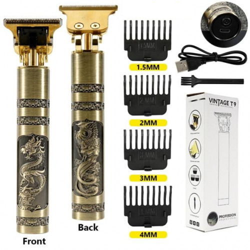 Vintage T9 Hair Clipper & Beard Trimmer for Men – Professional Electric Grooming Kit