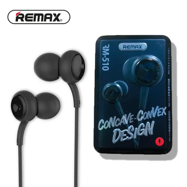 Remax RM-510 Wired In-Ear Earphones | HiFi Stereo Sound | 10mm Dynamic Driver | Deep Bass Headphones with Mic | 3.5mm Jack | Metal Design (Black/Silver)