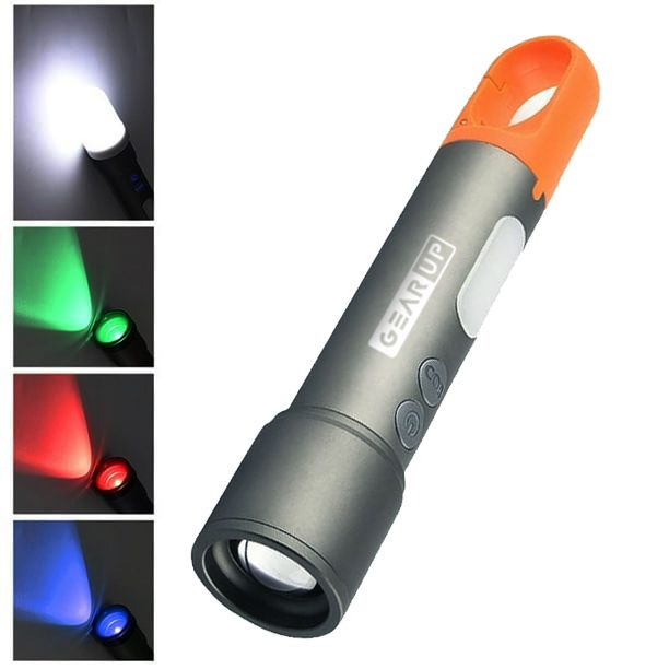 GearUP K57 Multifunctional Rechargeable LED Flashlight – Zoomable Torch with Long-Range, Waterproof & Portable Design