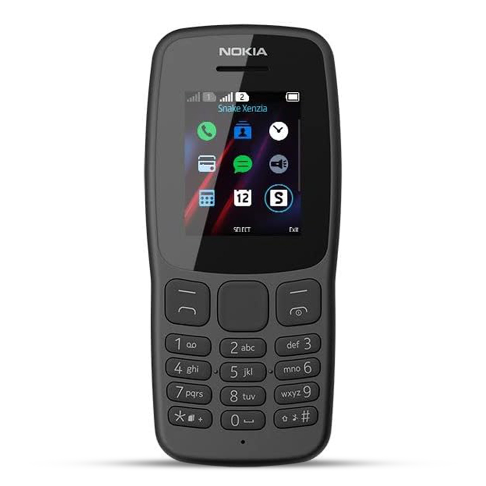 Nokia 106 Dual Sim Feature Phone (Black, Refurbished)